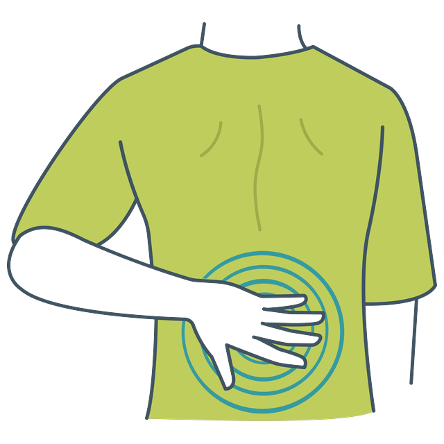 Illustration of a person holding their lower back in pain