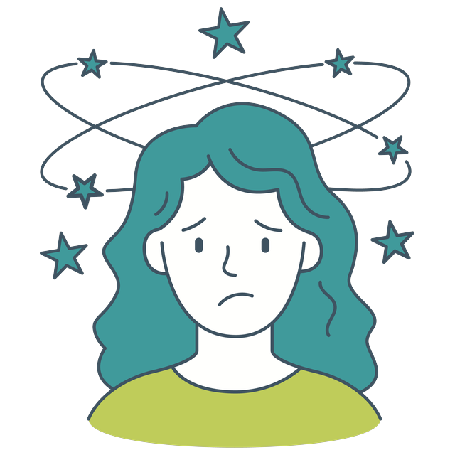 Illustration of a person seeing stars after a concussion